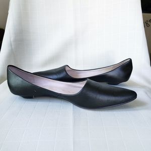 J. Jill Black Leather Point Toe Flats